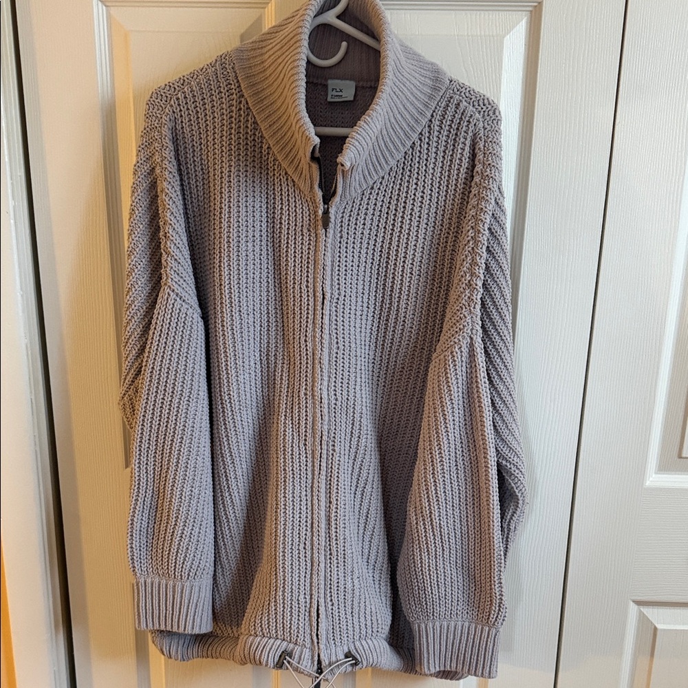Women’s Chenille zippered Gray Sweater